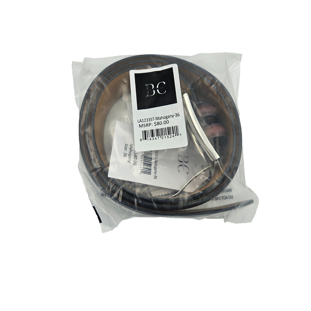 BC Leather‎ Belt Mahogany Brown Size 36 Minimal Classic Dress Casual